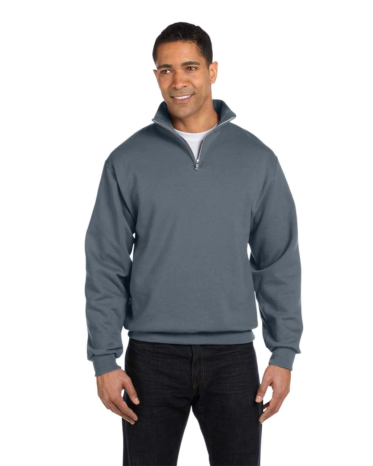 995M     Jerzees Adult 8 oz. NuBlend® Quarter-Zip Cadet Collar Sweatshirt